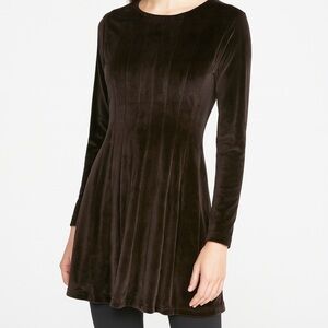 Velvet Fit and Flare Whimsygoth Tunic Top Brown Size Small Soft Surroundings